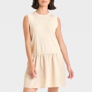 Universal Thread Tan Cream Sleeveless Mini Sundress Size s nwt